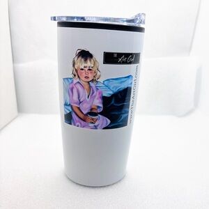American Girl White Travel Tumbler with Lid - Illustrated Girl Artwork 20 ozs